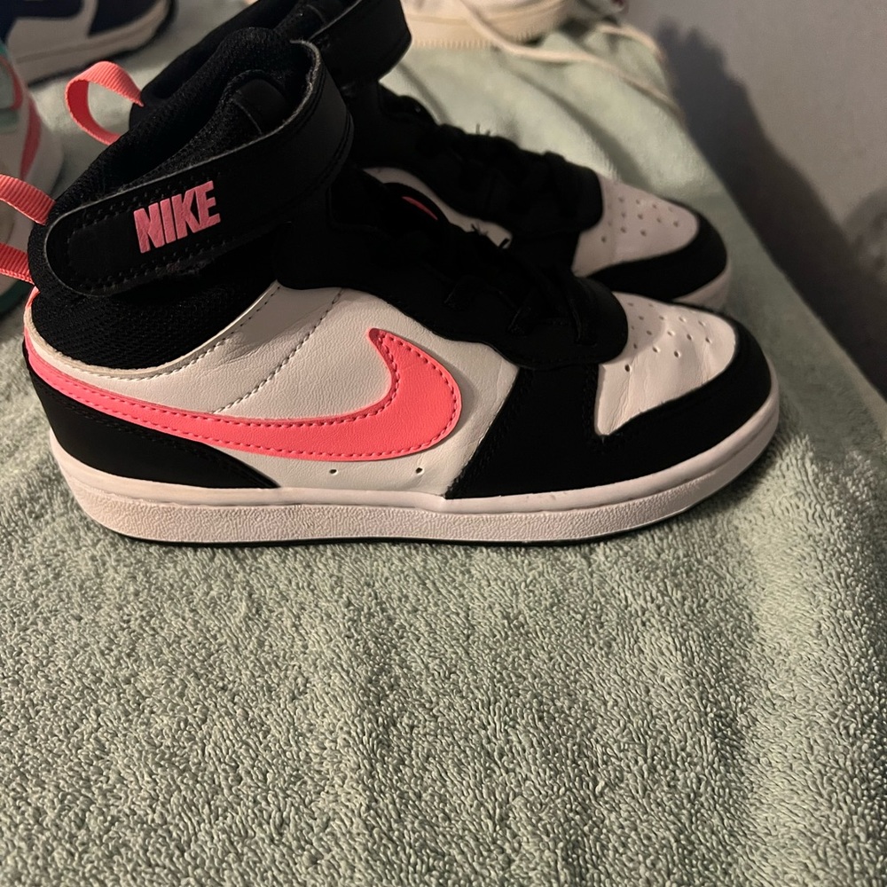 Nike Black and Pink High-Top Sneakers